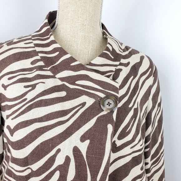 MICHAEL Kors Women poncho cape 100% linen size 14P - Picture 6 of 13